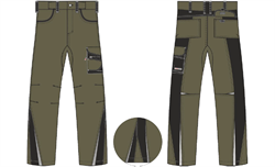 Брюки ProfLineLeader (тк.Хлопок/Спандекс,260), хаки/черный - фото 16560139