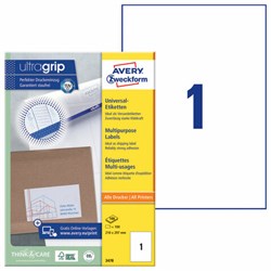 Этикетка самоклеящаяся 210х297 мм, 1 этикетка, белая, 100 листов, Avery Zweckform, 3478 - фото 16561962