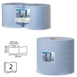 Бумага протирочная TORK (Система W1, W2), КОМПЛЕКТ 2 штуки, Advanced, 750 листов в рулоне, 34х23,5 см, 2-слойная, 130052 - фото 16562107