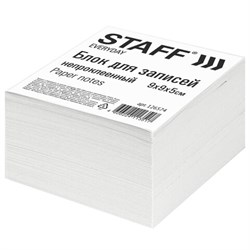 Блок для записей STAFF, непроклеенный, куб 9х9х5 см, белизна 70-80%, 126574 - фото 16562129