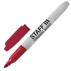 Маркер перманентный STAFF EVERYDAY PM-233, КРАСНЫЙ, эргономичный корпус, круглый наконечник 2 мм, 151235 - фото 16562422
