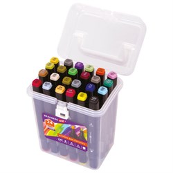 Маркеры для скетчинга двусторонние BRAUBERG ART DEBUT "BLACK", НАБОР 24 шт., базовые цвета, 152127 - фото 16562466