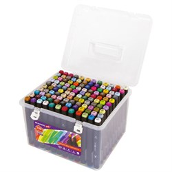 Маркеры для скетчинга двусторонние BRAUBERG ART DEBUT "BLACK", НАБОР 120 шт., пластиковый кейс, 152134 - фото 16562469