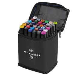 Маркеры для скетчинга двусторонние, НАБОР 36 шт., текстильный чехол, WBZ (ВБЗ), 152572 - фото 16562508