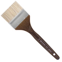 Кисть художественная профессиональная BRAUBERG ART CLASSIC, щетина, флейц, № 75, короткая ручка, 200747 - фото 16562778