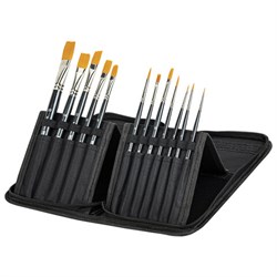 Кисти художественные набор 12 шт. в черном пенале, синтетика, BRAUBERG ART CLASSIC, № 0-20, 200967 - фото 16562805