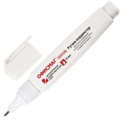 Ручка-корректор ОФИСМАГ, 9 мл, металлический наконечник, 225215 - фото 16562954