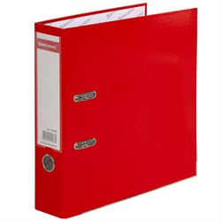 Папка-регистратор, покрытие пластик, 75 мм, ПРОЧНАЯ, с уголком, BRAUBERG, красная, 226598 - фото 16562982