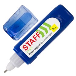 Ручка-корректор STAFF "College", 6 мл, металлический наконечник, плоский корпус, 227569 - фото 16563026