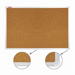 Доска пробковая для объявлений 60х90 см, алюминиевая рамка, ГАРАНТИЯ 10 ЛЕТ, РОССИЯ, BRAUBERG, 231712 - фото 16563166