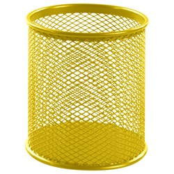 Подставка-органайзер BRAUBERG "Germanium", металлическая, круглое основание,100х89 мм, желтая, 231980 - фото 16563173