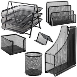 Настольный набор BRAUBERG "Germanium", 6 предметов, черный, металл, 237985 - фото 16563390