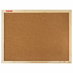Доска пробковая для объявлений 45х60 см, деревянная рамка, BRAUBERG Wood, 238310 - фото 16563430