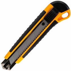 Нож универсальный мощный, 25 мм, BRAUBERG EXTRA, автофиксатор, резиновые вставки, 238731 - фото 16563457