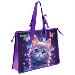 Папка для рисунков и чертежей с регулируемыми ручками BRAUBERG KIDS А3, 1 отделение, карман внутри, "Curious cat", 273414 - фото 16563987