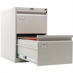 Шкаф картотечный ПРАКТИК "AFC-02", 695х470х646 мм, 2 ящика, для 110 подвесных папок, формат папок Foolscap или A4 (БЕЗ ПАПОК) - фото 16564095