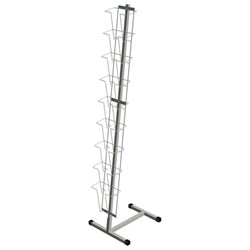 Стойка напольная для рекламных материалов (161х41х39 см), на 9 лотков А4, сетчатая, К010, белая, 1829 - фото 16564100