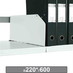 Разделитель к металлическому стеллажу, 600х220 мм, КОМПЛЕКТ 20 шт., К24199510603 - фото 16564257