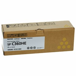 Картридж лазерный RICOH (SP C360HE) для Ricoh SP C360SFNw/C361SFNw, желтый, оригинальный, ресурс 6000 страниц, 408187 - фото 16565211