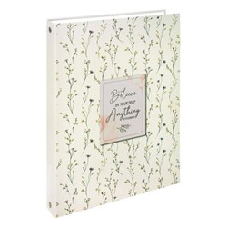 Тетрадь на кольцах БОЛЬШАЯ А4, 215х305 мм, 100 л., твердый картон, клетка, BRAUBERG, "Цветы", 405412 - фото 16565799