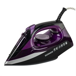 Утюг SONNEN SI-270, 2600 Вт, керамическое покрытие, антикапля, антинакипь, черный/фиолетовый, 455280 - фото 16565874