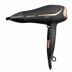 Фен BRAYER BR3000BN, 2200 Вт, 2 скорости, 3 температурных режима, складная ручка, черный - фото 16565916