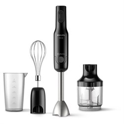 Блендер погружной PHILIPS HR2543/90, 700 Вт, 2 скорости, 3 насадки, стакан, черный - фото 16566057