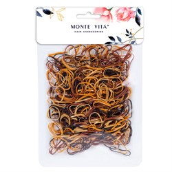 Резинки для волос НАБОР 500 шт., силиконовые, маленькие, коричневый, прозрачный, MONTE VITA (МОНТЕ ВИТА), 457067 - фото 16566093