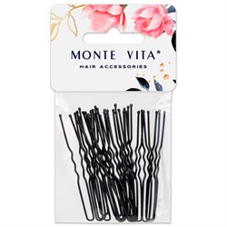 Шпильки для волос НАБОР 20 шт., 6 см, чёрный, MONTE VITA (МОНТЕ ВИТА), 457103 - фото 16566100