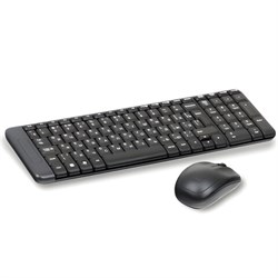 Набор беспроводной LOGITECH Wireless Desktop MK220, клавиатура, мышь 2 кнопки + 1 колесо-кнопка, черный, 920-003236 - фото 16566251