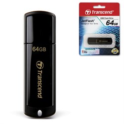 Флеш-диск 64 GB, TRANSCEND Jet Flash 350, USB 2.0, черный, TS64GJF350 - фото 16566254
