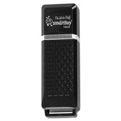 Флеш-диск 16 GB, SMARTBUY Quartz, USB 2.0, черный, SB16GBQZ-K - фото 16566286