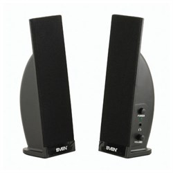 Колонки компьютерные SVEN 230, 2.0, 2х2 Вт, пластик, черные, SV-0110230BK - фото 16566292
