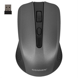 Мышь беспроводная SONNEN V99, USB, 1000/1200/1600 dpi, 4 кнопки, оптическая, серая, 513528 - фото 16566311
