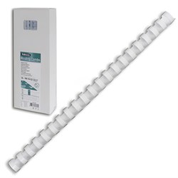 Пружины пластиковые для переплета, КОМПЛЕКТ 50 шт., 28 мм (для сшивания 201-240 л.), белые, FELLOWES, FS-53486 - фото 16566439