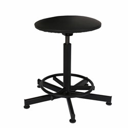 Стул кресло кассира, ресепшен РС37, на винте, без спинки, без подлокотников, кожзам, черное - фото 16566571