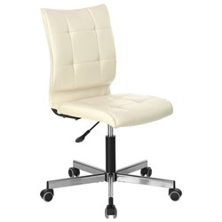 Кресло BRABIX "Stream MG-314", без подлокотников, пятилучие серебристое, экокожа, бежевое, 532078 - фото 16566584