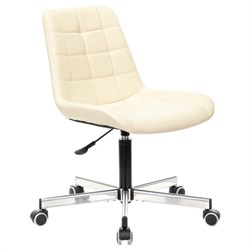 Кресло BRABIX "Deco MG-316", без подлокотников, пятилучие серебристое, экокожа, слоновая кость, 532081 - фото 16566586