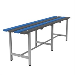 Скамья пластиковая влагостойкая на металлокаркасе "СТ 3П", 1500х350х460 мм, регулируемые опоры, каркас металлический серый, сиденье пластик - фото 16566666