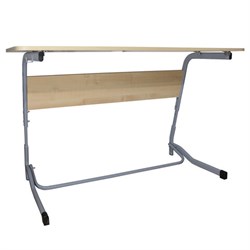 Стол-парта 2-местный регулируемый "Олимп", 1200х500х640-760 мм, рост 4-6, серый каркас, ЛДСП клён - фото 16566699