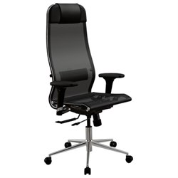 Кресло МЕТТА "ErgoLife" 10 B1-104D, хром, синхромеханизм, 2D-подлокотники, прочная сетка, черное - фото 16566748