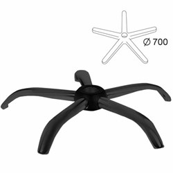 Пятилучие для кресла, нагрузка до 120 кг, диаметр 700 мм, металлическое, черное, 533052 - фото 16566777