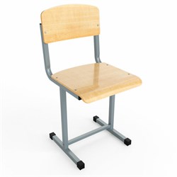 Стул ученический нерегулируемый ШМ.С6.С, 380х380х790 мм, рост 6, серый каркас, фанера - фото 16566781