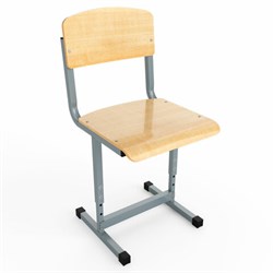 Стул ученический регулируемый ШМ.С35.С, 340х340х670-750 мм, рост 3-5, серый каркас, фанера - фото 16566782