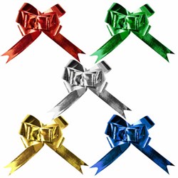 Бант-бабочка d 4 см для подарка, НАБОР 10 шт., металлизированные цвета ассорти, ЗОЛОТАЯ СКАЗКА, 591837 - фото 16566885