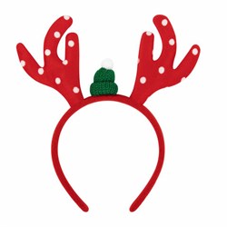 Ободок новогодний с рожками, 22х19 см, пластик, цвет: красный/белый, ЗОЛОТАЯ СКАЗКА, 592004 - фото 16566903