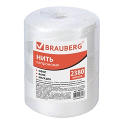 Нить капроновая (полиамидная) для прошивки документов, диаметр 1 мм, длина 2380 м, BRAUBERG, 600357 - фото 16567050