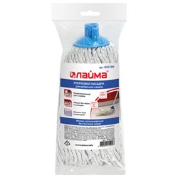 Насадка МОП веревочная для швабры, крепление еврорезьба, хлопок, длина 31 см, 220 г, LAIMA, 603789 - фото 16567174