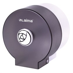 Диспенсер для бытовой туалетной бумаги LAIMA, КРУГЛЫЙ, тонированный серый, 605046 - фото 16567237