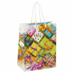Пакет подарочный (1 штука) 18x10x23 см, ЗОЛОТАЯ СКАЗКА "Яркие подарки", ламинированный, 606591 - фото 16567344